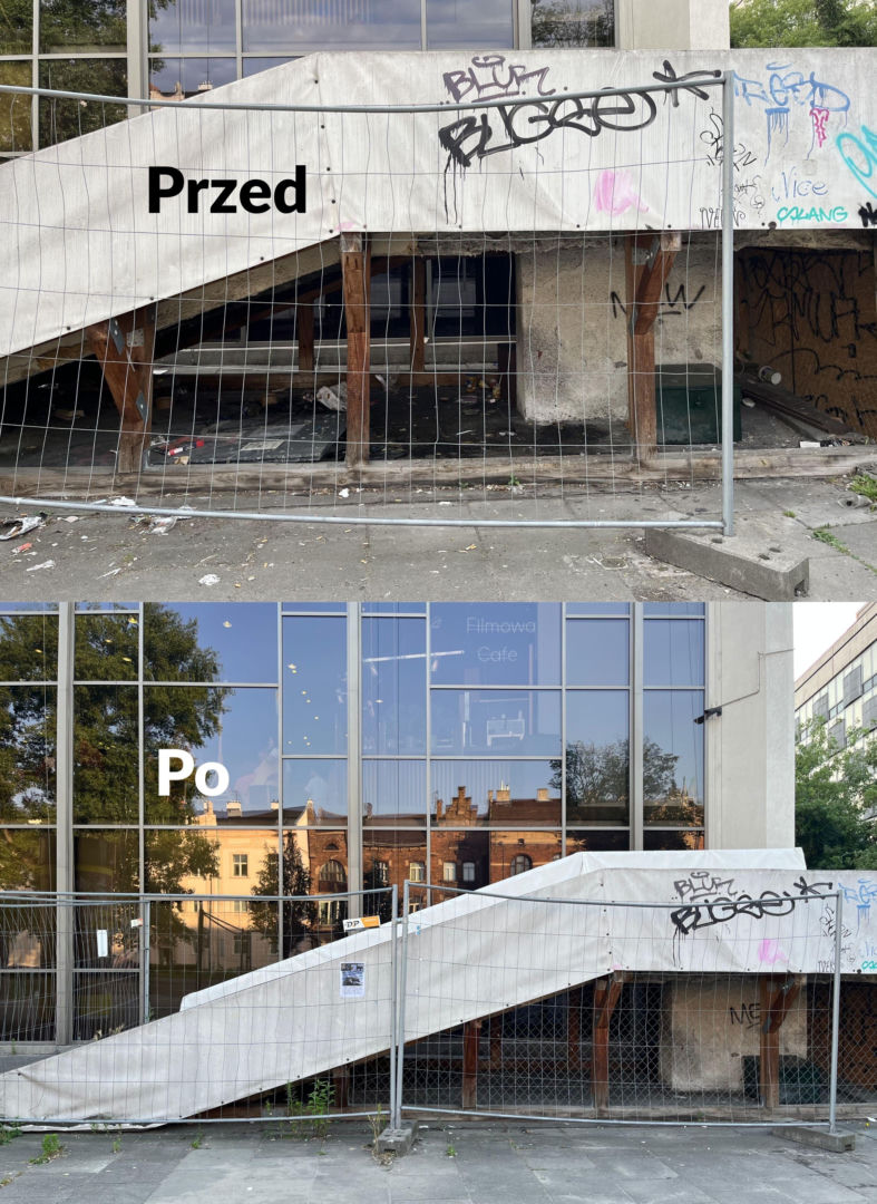 Schody przy Kinie Kijów w Krakowie