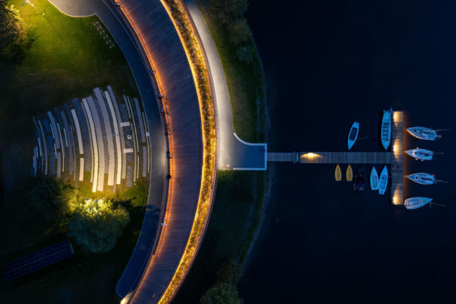 Przystań żeglarska w Tychach nad jeziorem Paprocany