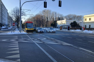 Torowisko w al. Waszyngtona w Warszawie przed remontem