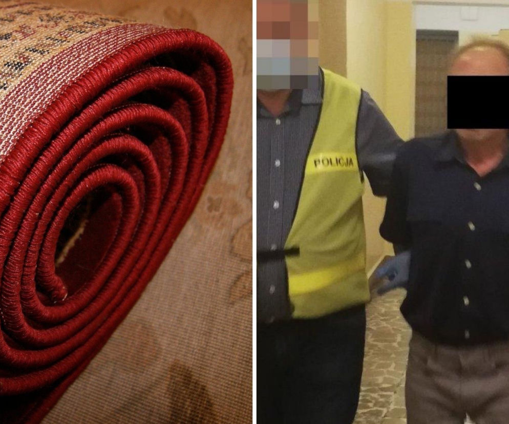 Włamywacz ZAWINĄŁ SIĘ W DYWAN! Zaskakująca „kryjówka” włamywacza. Jak naleśnik!