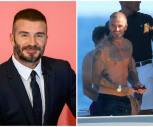 David Beckham z bujną fryzurą