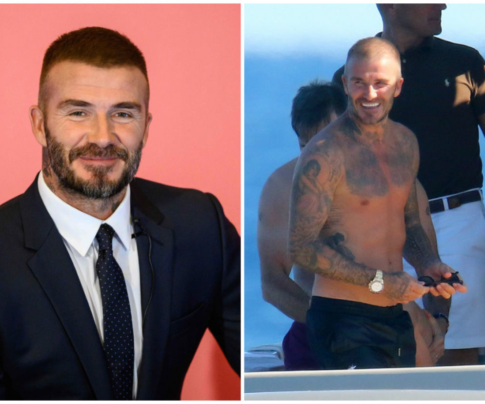 David Beckham z bujną fryzurą