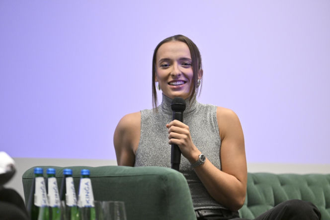 Iga Świątek i Daria Abramowicz na konferencji