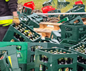 Troszkowo. Setki litrów piwa rozlały się na drogę