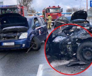 Koszmarny wypadek na Radzymińskiej. Trzy auta rozbite, kierowca w szpitalu