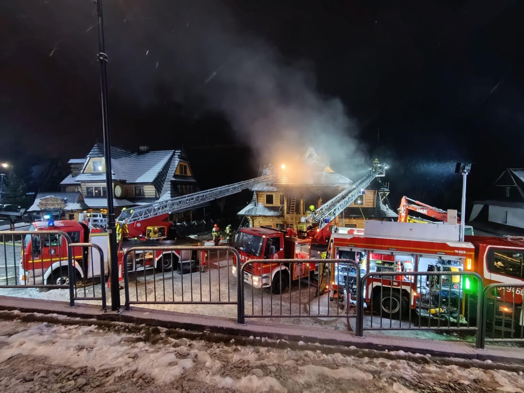 Gaszenie pożaru w Bukowinie Tatrzańskiej