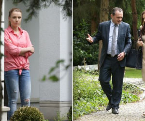 M jak miłość odcinek 1247, Olga (Katarzyna Grabowska), Górecki (Wojciech Wysocki), Monika (Anna Wendzikowska)