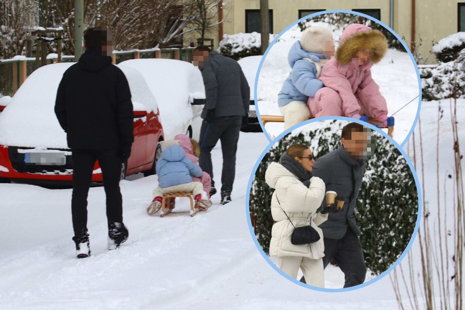 Wnuczki premiera na sankach pod specjalnym nadzorem [ZDJĘCIA]