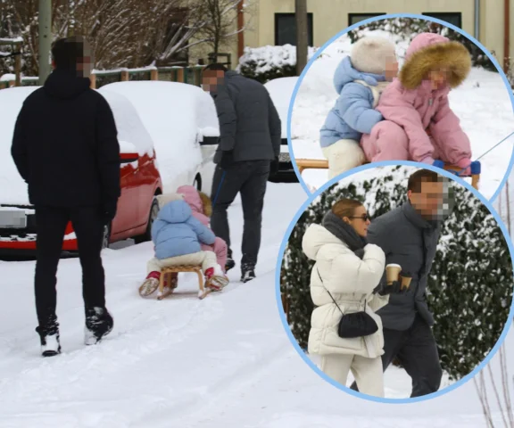 Wnuczki premiera na sankach pod specjalnym nadzorem [ZDJĘCIA]