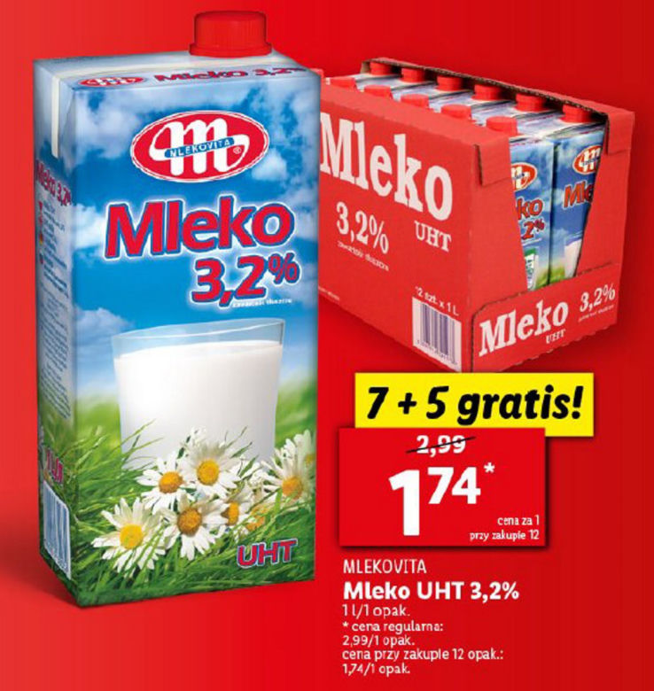 mleko 3,2 proc. 1,74 zł