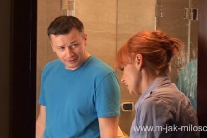 M jak MIŁOŚĆ. Grzegorz Chodakowski (Wojciech Majchrzak), Agnieszka Olszewska (Magdalena Walach)