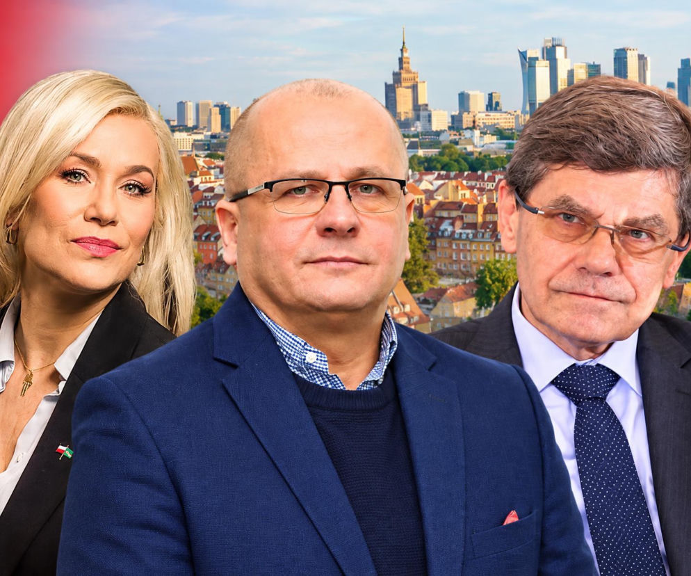Kamila Biedrzycka, gen. Jarosław Kraszewski i Janusz Piechociński na tle Warszawy. O polityce USA na SE Polityka.