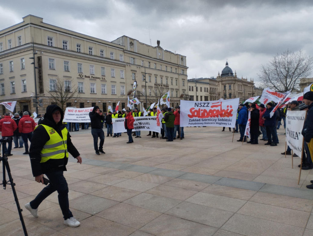 Protest górników w Lublinie
