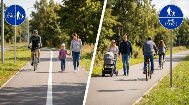 Znaki drogi dla pieszych i rowerzystów. O zasadach pierwszeństwa na ścieżkach przeczytasz na Eska Iława.