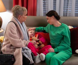 Barwy szczęścia, odcinek 2648. Natalia (Maria Dejmek), Małgorzata (Adrianna Biedrzyńska), Lea (Lena Sobota)