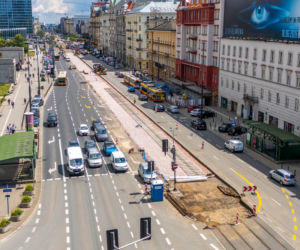 Remont torowiska tramwajowego w Alejach Jerozolimskich w Warszawie