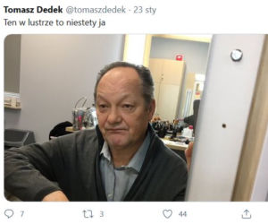 Tomasz Dedek publikuje niepokojące posty na Twitterze
