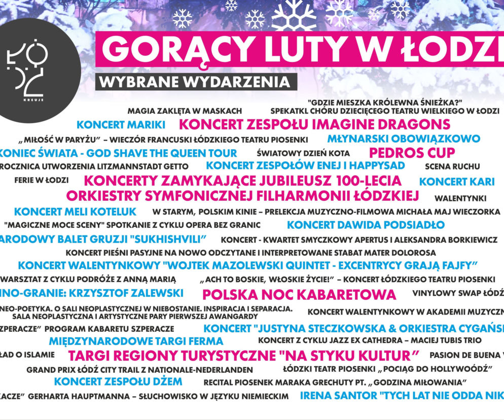 Luty w Łodzi, za sprawą imprez i koncertów będzie gorący