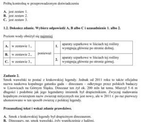 Próbny egzamin gimnazjalny - Przedmioty przyrodnicze