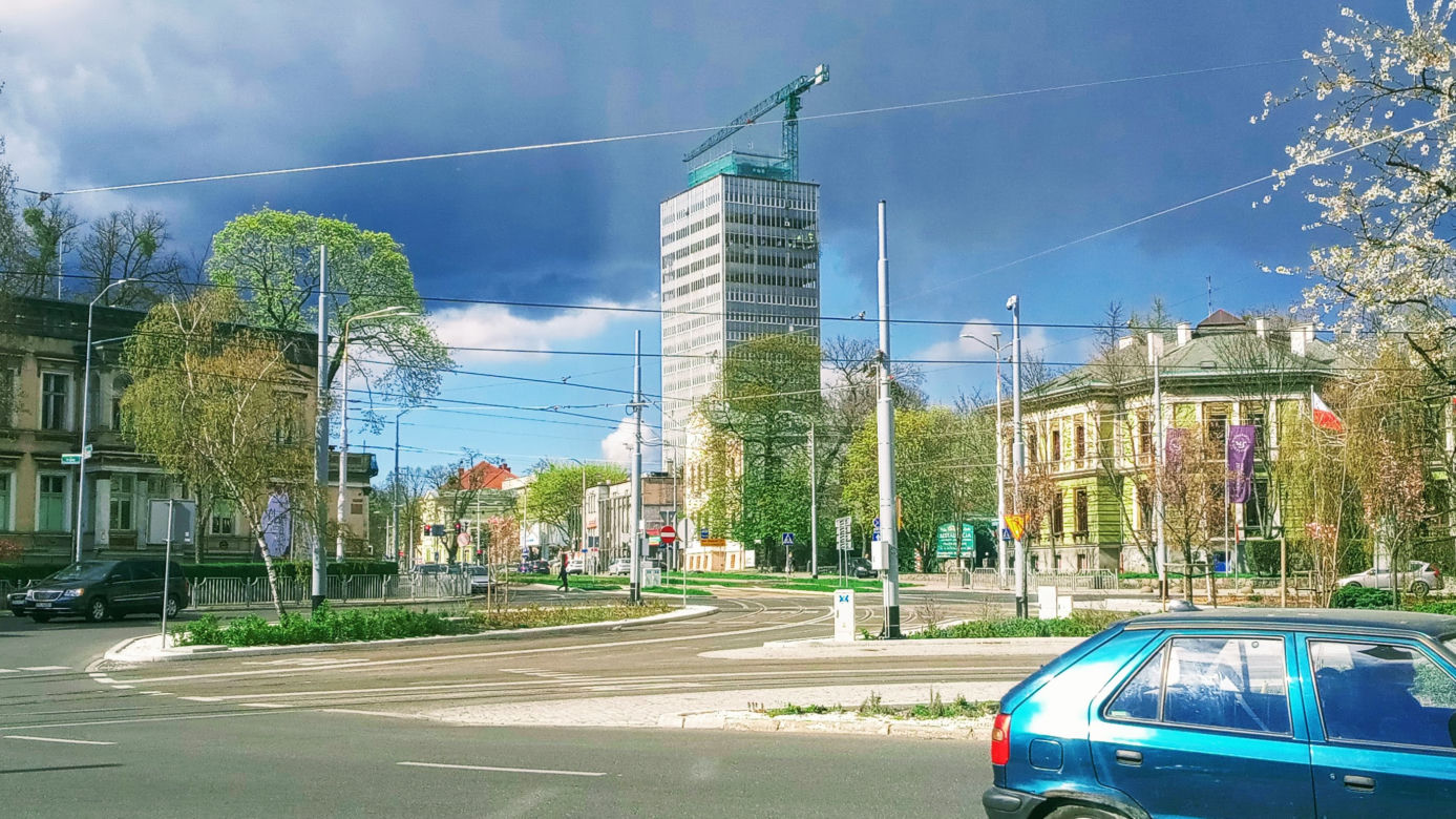 Przebudowa dawnego wieżowca TVP - kwiecień 2021
