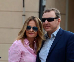 Jacek Kurski z żoną na spacerze w Opolu