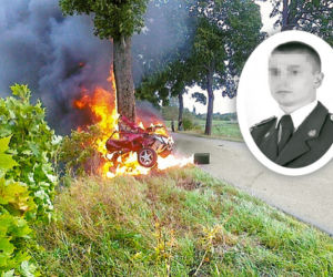strażak spłonął we własnym samochodzie