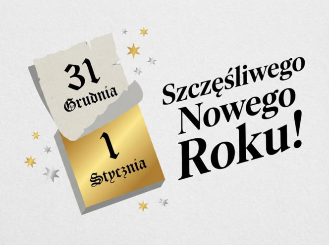 Kartki sylwestrowe 2025/26 z życzeniami. Darmowe, piękne i oryginalne grafiki do wysłania! [FACEBOOK, MESSENGER, SMS]