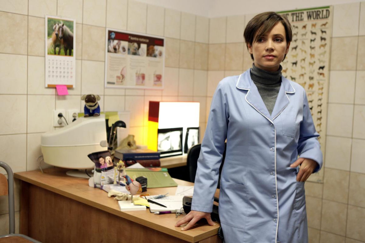 Karolina Rosińska w 2010 roku na planie serialu "Pierwsza miłość"
