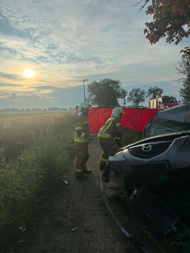 Samochód wypadł z drogi i rozbił się na drzewie. Dwie osoby nie żyją!