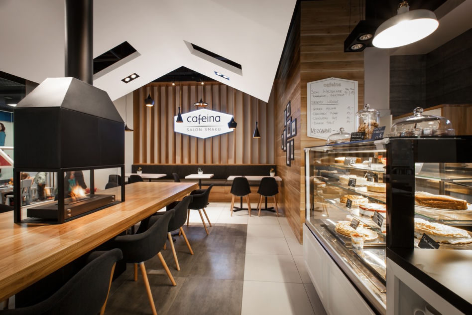 Wnętrze kawiarni Cafeina projektu mode:lina architekci