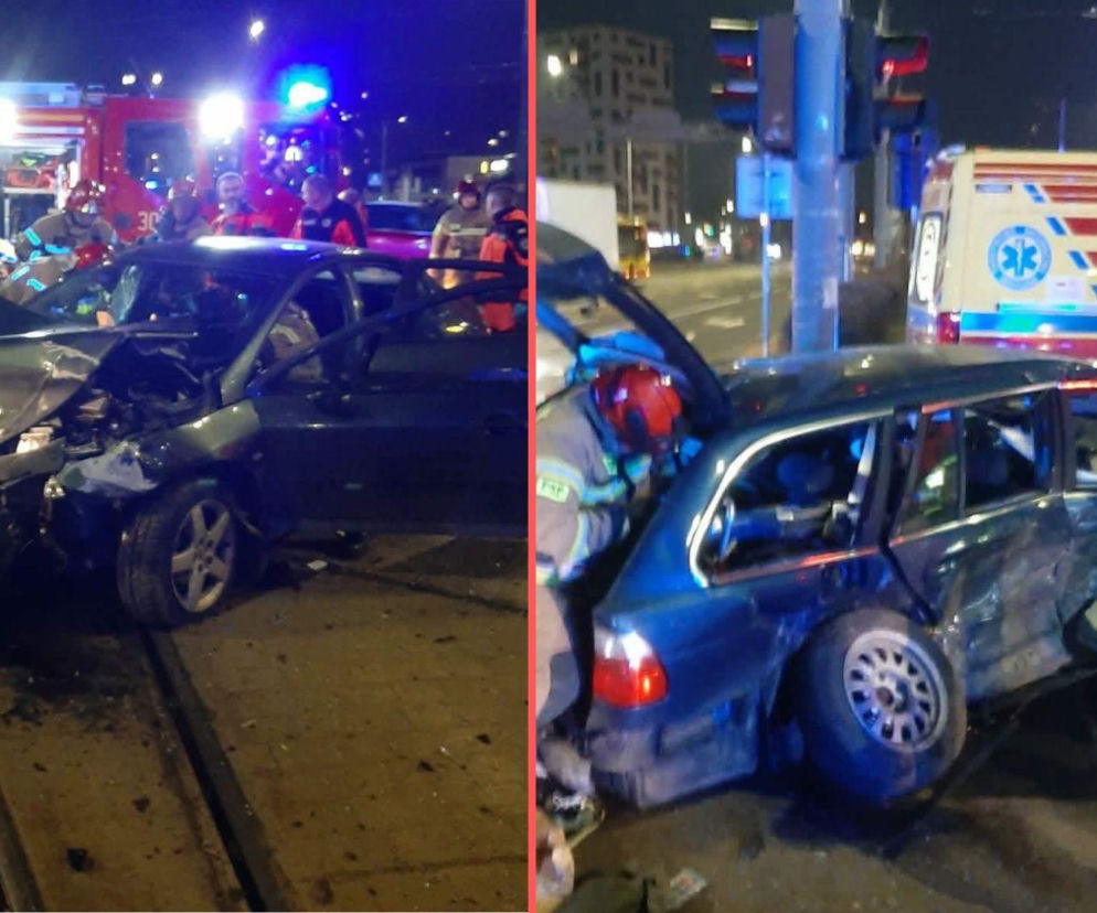 Zderzenie aut we Wrocławiu. Strażacy użyli narzędzi hydraulicznych