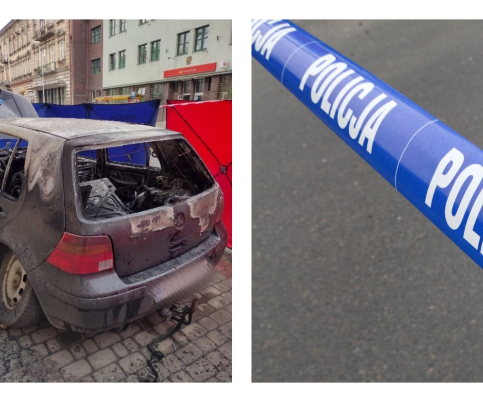 Przemyśl. Tragiczny pożar samochodu pod sądem. Znaleziono zwęglone zwłoki  