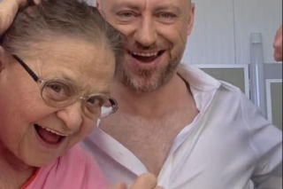 Barwy szczęścia nowy sezon na planie. Maciej Wilk (Adam Szczyszczaj), Lucyna (Grażyna Zielinska)