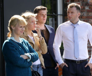 M jak miłość odcinek 1461. Ula (Iga Krefft), Bartek (Arkadiusz Smoleński), Janek (Tomas Kollarik), Sonia (Barbara Wypych)