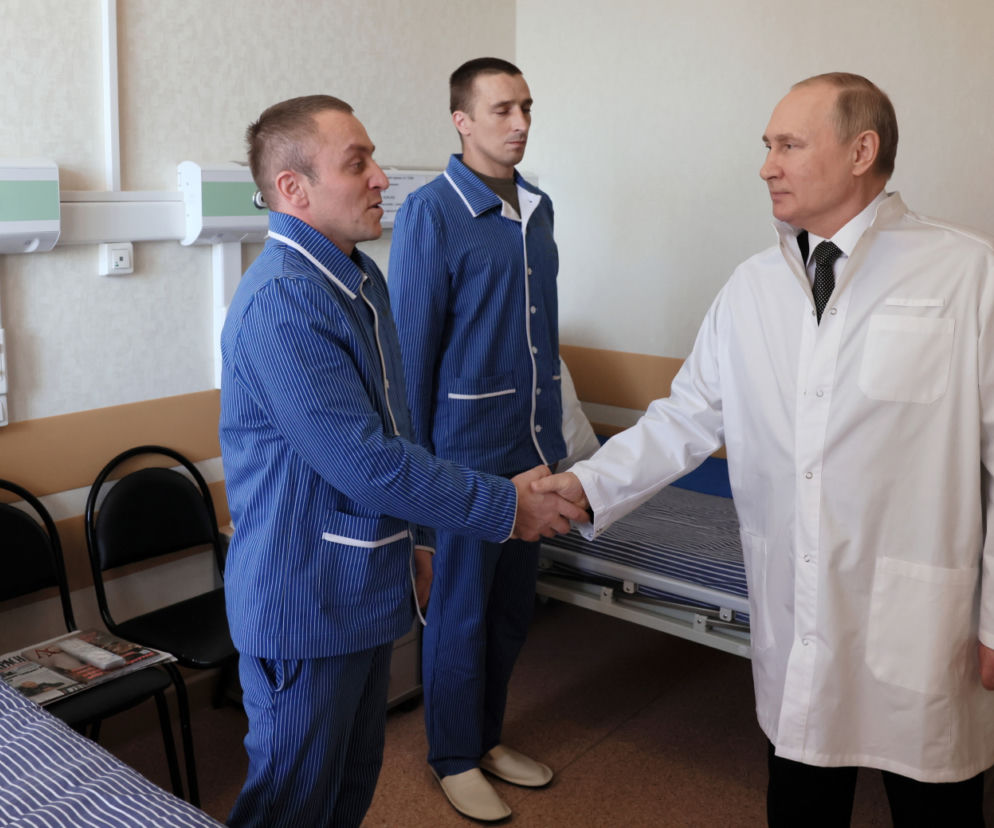 Władimir Putin u żołnierzy-pacjentów