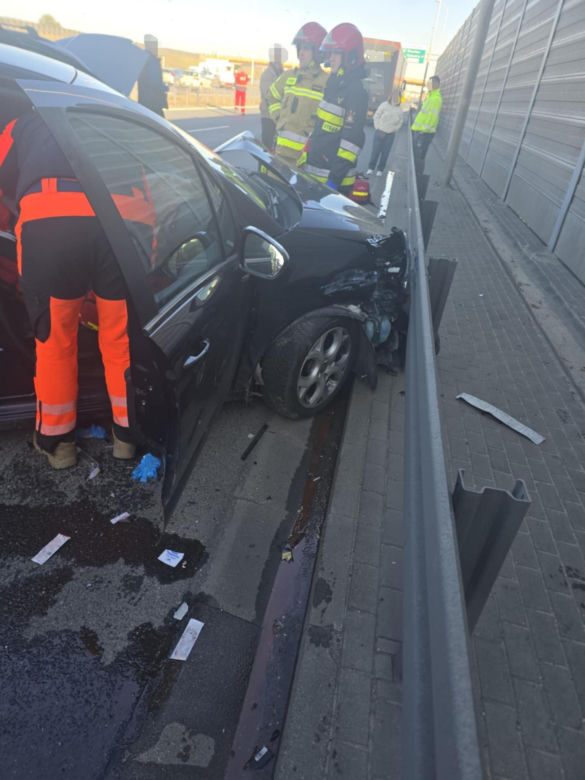 Groźny wypadek na wjeździe do Warszawy na S2