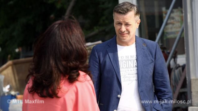 M jak miłość odc. 1016. Grzegorz Chodakowski (Wojciech Majchrzak), Aleksandra (Małgorzata Pieczyńska)
