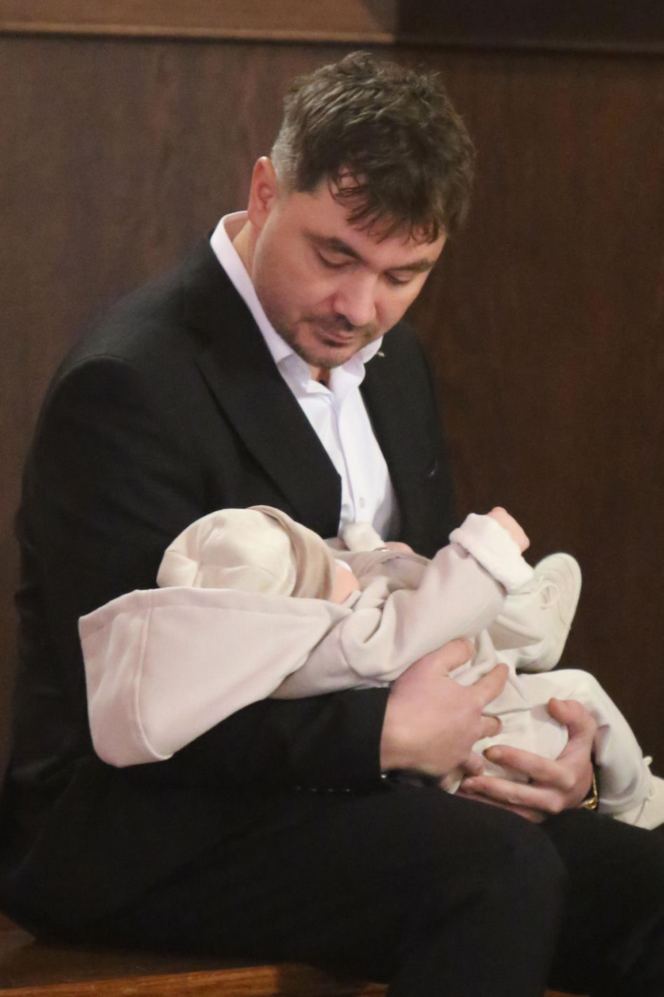 Daniel Martyniuk na chrzcinach syna