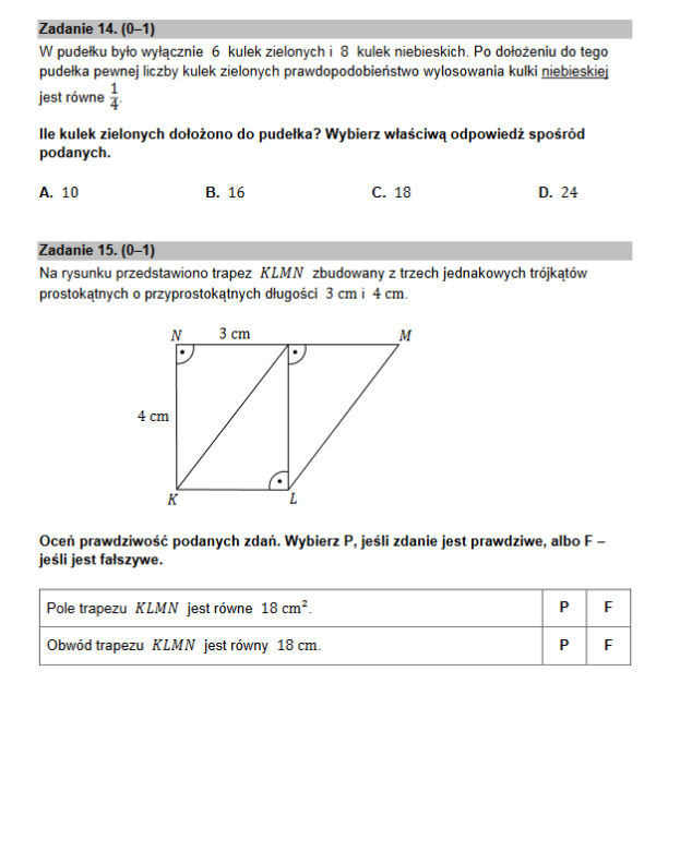 Egzamin ósmoklasisty 2022 matematyka