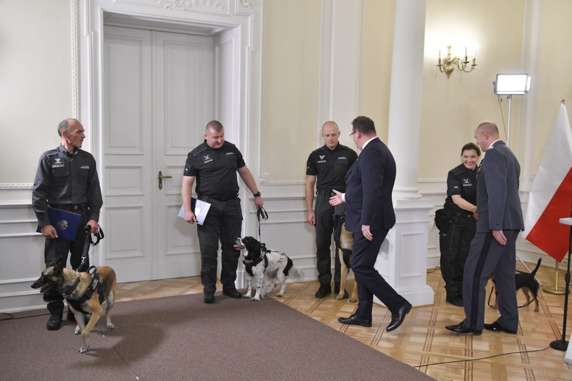 Służby więzienne z psami