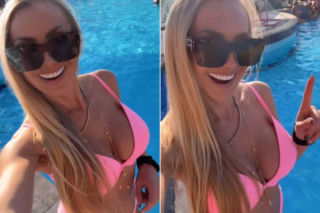 Narożna zrzuciła ciuszki i wskoczyła w różowe bikini! Niczym seksowna Barbie! 