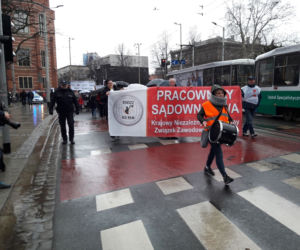 Protest pracowników sądów we Wrocławiu
