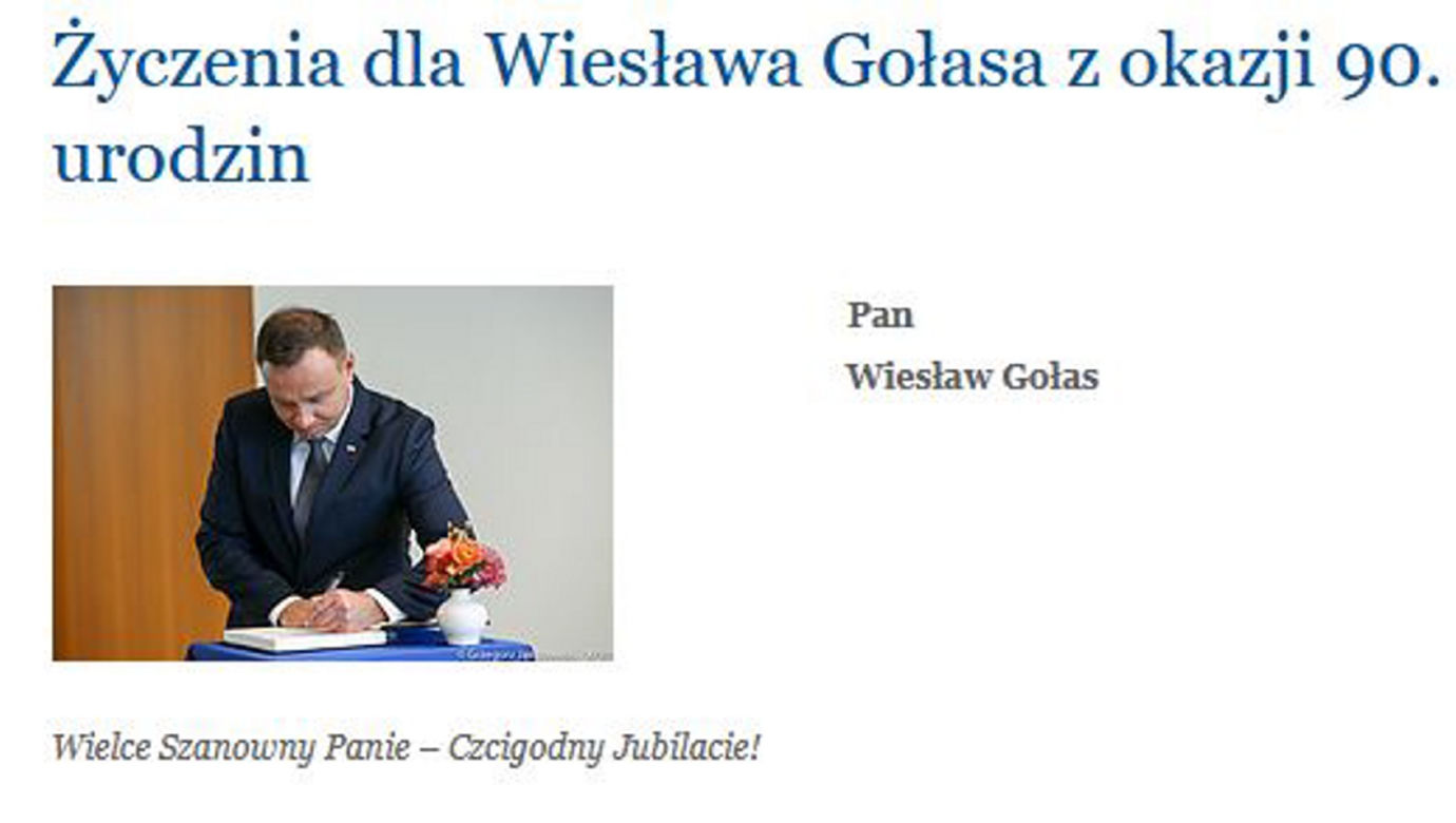 Wiesław Gołas kończy 90 lat