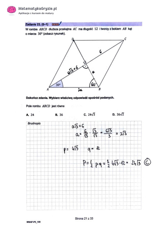 Matura próbna 2023 - odpowiedzi z matematyki