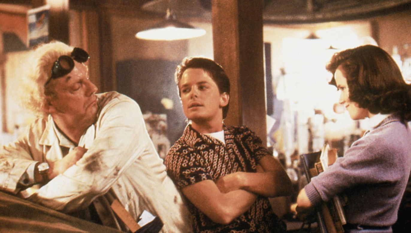 Michael J. Fox i Christopher Lloyd. "Powrót do przyszłości"/"Back to the Future", komedia SF, USA 1985, reż. Robert Zemeckis