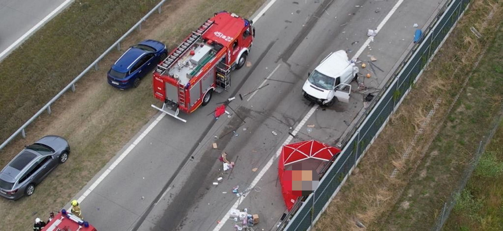 Dramat na S7 pod Grójcem. Nie żyje 49-letni kierowca busa