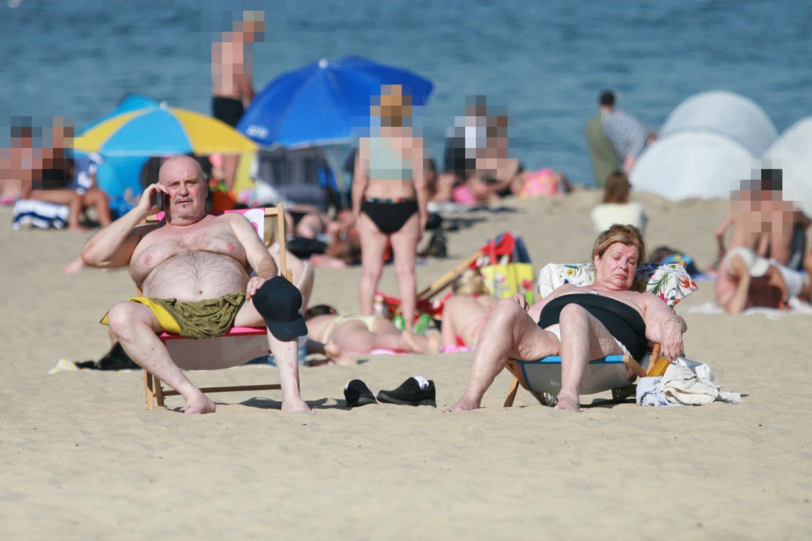 Marian Lichtman na plaży
