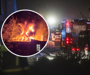 Gigantyczny słup ognia i dymu nad miastem i rafinerią w Czechowicach