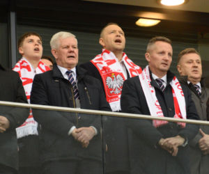 Karol Nawrocki i Przemysław Czarnek na mecze Polska - Albania