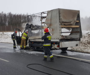 Pożar samochodu na obwodnicy Szczecinka